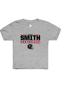 Keilan Smith Rally Youth Grey Cincinnati Bearcats NIL Stacked Box Short Sleeve T-Shirt