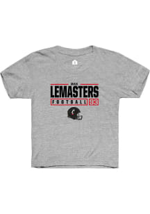 Max Lemasters Rally Youth Grey Cincinnati Bearcats NIL Stacked Box Short Sleeve T-Shirt