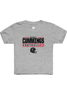 Maxwell Cummings Rally Youth Grey Cincinnati Bearcats NIL Stacked Box Short Sleeve T-Shirt