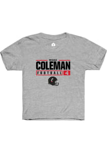 Mikah Coleman Rally Youth Grey Cincinnati Bearcats NIL Stacked Box Short Sleeve T-Shirt