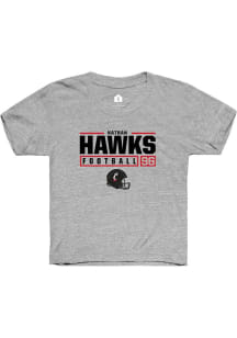 Nathan Hawks Rally Youth Grey Cincinnati Bearcats NIL Stacked Box Style Short Sleeve T-Shirt