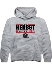 Nick Herbst Rally Youth Grey Cincinnati Bearcats NIL Stacked Box Graphic Long Sleeve Hooded Swea..