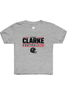 Zachary Clarke Rally Youth Grey Cincinnati Bearcats NIL Stacked Box Short Sleeve T-Shirt