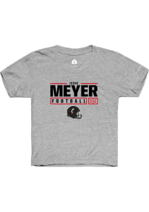 Jesse Meyer Rally Youth Grey Cincinnati Bearcats NIL Stacked Box Short Sleeve T-Shirt