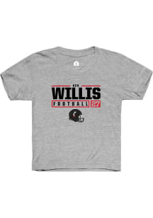 Ken Willis Rally Youth Grey Cincinnati Bearcats NIL Stacked Box Short Sleeve T-Shirt