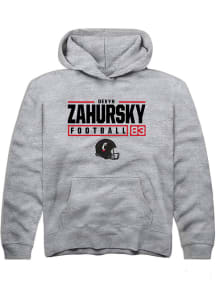 Devyn Zahursky Rally Youth Grey Cincinnati Bearcats NIL Stacked Box Long Sleeve Hooded Sweatshir..