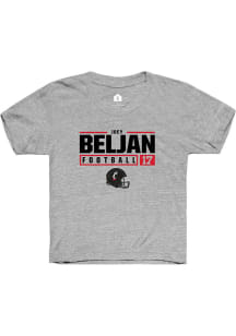 Joey Beljan Rally Youth Grey Cincinnati Bearcats NIL Stacked Box Short Sleeve T-Shirt