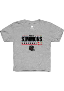 Weston Simmons Rally Youth Grey Cincinnati Bearcats NIL Stacked Box Short Sleeve T-Shirt