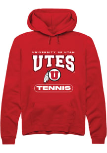 Rally Utah Utes Mens Red Tennis Long Sleeve Hoodie