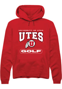 Rally Utah Utes Mens Red Golf Long Sleeve Hoodie