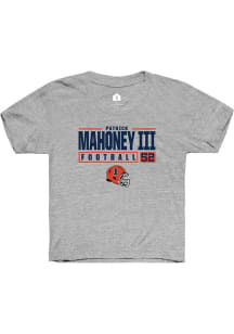 Patrick Mahoney III Rally Youth Grey Illinois Fighting Illini NIL Stacked Box Short Sleeve T-Shi..