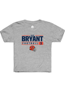 Alec Bryant Rally Youth Grey Illinois Fighting Illini NIL Stacked Box Short Sleeve T-Shirt