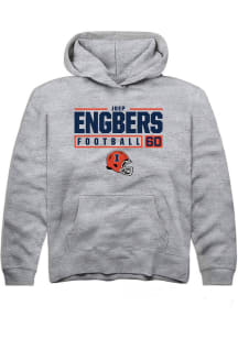 Joep Engbers Rally Youth Grey Illinois Fighting Illini NIL Stacked Box Long Sleeve Hooded Sweats..