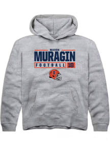 Mason Muragin Rally Youth Grey Illinois Fighting Illini NIL Stacked Box Long Sleeve Hooded Sweatsh..