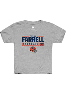 Patrick Farrell Rally Youth Grey Illinois Fighting Illini NIL Stacked Box Short Sleeve T-Shirt