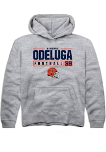 Kenenna Odeluga  Rally Illinois Fighting Illini Youth Grey NIL Stacked Box Long Sleeve Hoodie