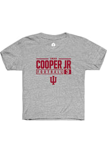 Omar Cooper Jr  Rally Indiana Hoosiers Youth Grey NIL Stacked Box Short Sleeve T-Shirt