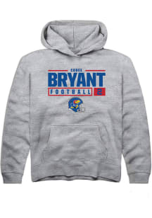 Cobee Bryant  Rally Kansas Jayhawks Youth Grey NIL Stacked Box Long Sleeve Hoodie