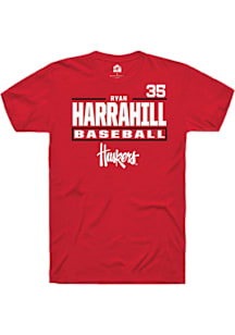 Ryan Harrahill  Nebraska Cornhuskers Red Rally NIL Stacked Box Short Sleeve T Shirt