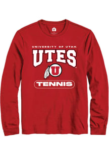Rally Utah Utes Red Tennis Long Sleeve T Shirt