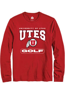 Rally Utah Utes Red Golf Long Sleeve T Shirt