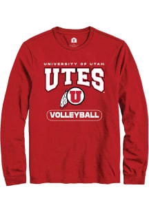 Rally Utah Utes Red Volleyball Long Sleeve T Shirt