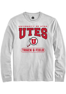 Rally Utah Utes White Track and Field Long Sleeve T Shirt