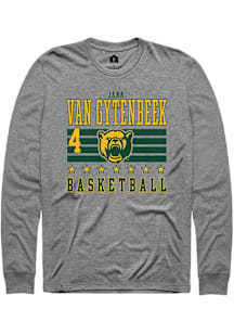 Jana Van Gytenbeek  Baylor Bears Grey Rally NIL Striped Long Sleeve T Shirt