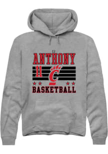 CJ Anthony Rally Mens Grey Cincinnati Bearcats NIL Striped Hooded Sweatshirt