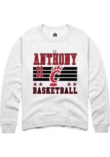 CJ Anthony Rally Mens White Cincinnati Bearcats NIL Striped Crew Sweatshirt