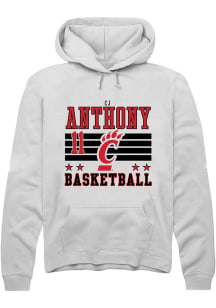 CJ Anthony Rally Mens White Cincinnati Bearcats NIL Striped Hooded Sweatshirt