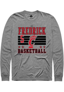 Cj Fredrick Rally Mens Grey Cincinnati Bearcats NIL Striped Tee