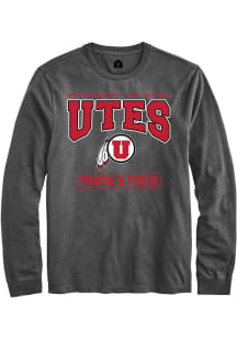 Rally Utah Utes Charcoal Track and Field Long Sleeve T Shirt