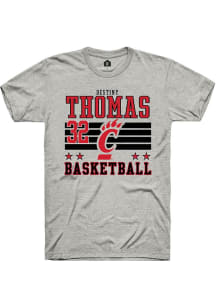 Destiny Thomas Ash Cincinnati Bearcats NIL Striped Short Sleeve T Shirt