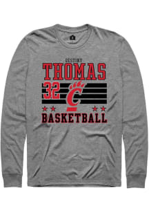 Destiny Thomas Rally Mens Grey Cincinnati Bearcats NIL Striped Tee