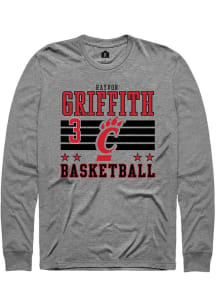 Rayvon Griffith Rally Mens Grey Cincinnati Bearcats NIL Striped Tee