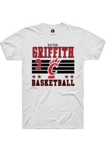 Rayvon Griffith White Cincinnati Bearcats NIL Striped Short Sleeve T Shirt