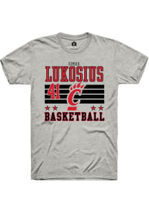 Simas Lukosius Ash Cincinnati Bearcats NIL Striped Short Sleeve T Shirt