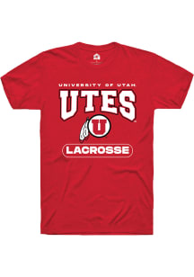 Rally Utah Utes Red Lacrosse Short Sleeve T Shirt
