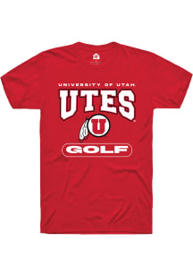 Rally Utah Utes Red Golf Short Sleeve T Shirt
