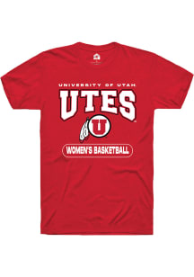 Rally Utah Utes Red Womens Basketball Short Sleeve T Shirt