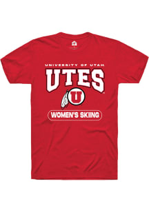 Rally Utah Utes Red Womens Skiing Short Sleeve T Shirt
