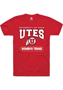 Rally Utah Utes Red Womens Tennis Short Sleeve T Shirt