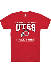 Rally Utah Utes Red Track and Field Short Sleeve T Shirt