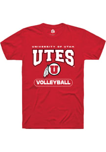 Rally Utah Utes Red Volleyball Short Sleeve T Shirt