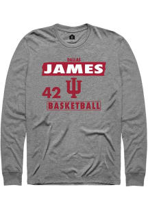 Dallas James Rally Mens Grey Indiana Hoosiers NIL Striped Tee