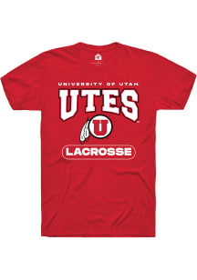 Rally Utah Utes Red Lacrosse Short Sleeve T Shirt