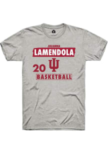 Julianna LaMendola Ash Indiana Hoosiers NIL Striped Short Sleeve T Shirt