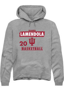 Julianna LaMendola Rally Mens Grey Indiana Hoosiers NIL Striped Hooded Sweatshirt