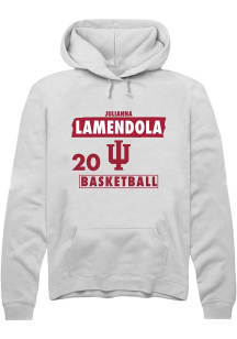 Julianna LaMendola Rally Mens White Indiana Hoosiers NIL Striped Hooded Sweatshirt